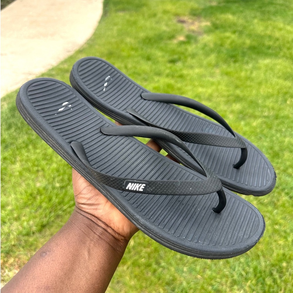 Nike Solarsoft Thong 2 Flip Flop Sandals Men's Size 11 Black - Picture 6 of 9
